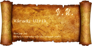 Várady Ulrik névjegykártya